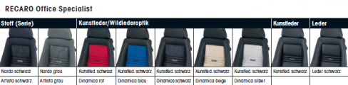 Recaro Office Specialist Bezugsmaterialien